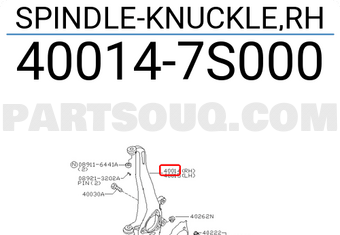 Nissan 400147S000 SPINDLE-KNUCKLE,RH