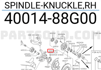 Nissan 4001488G00 SPINDLE-KNUCKLE,RH