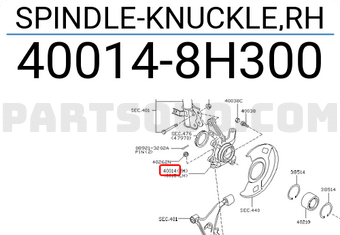 Nissan 400148H300 SPINDLE-KNUCKLE,RH