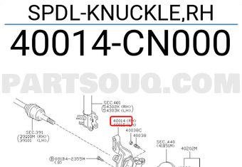 Nissan 40014CN000 SPDL-KNUCKLE,RH