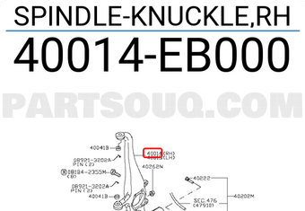 Nissan 40014EB000 SPINDLE-KNUCKLE,RH