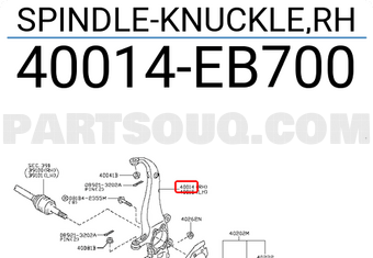 Nissan 40014EB700 SPINDLE-KNUCKLE,RH