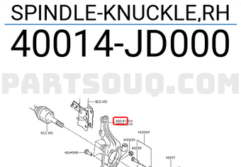 Nissan 40014JD000 SPINDLE-KNUCKLE,RH