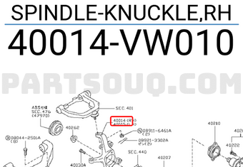 Nissan 40014VW010 SPINDLE-KNUCKLE,RH