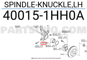 Nissan 400151HH0A SPINDLE-KNUCKLE,LH