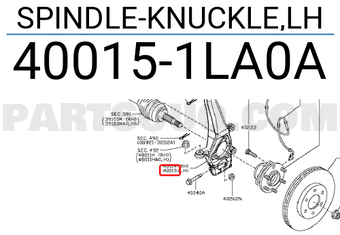 Nissan 400151LA0A SPINDLE-KNUCKLE,LH