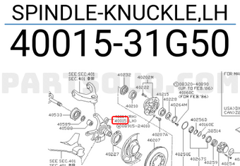 Nissan 4001531G50 SPINDLE-KNUCKLE,LH