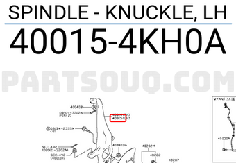 Nissan 400154KH0A SPINDLE - KNUCKLE, LH