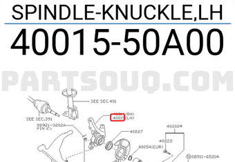 Nissan 4001550A00 SPINDLE-KNUCKLE,LH