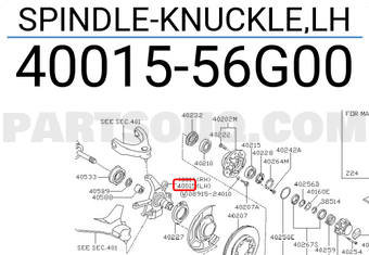 Nissan 4001556G00 SPINDLE-KNUCKLE,LH