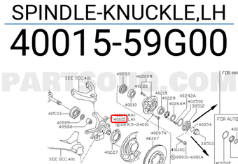Nissan 4001559G00 SPINDLE-KNUCKLE,LH