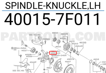 Nissan 400157F011 SPINDLE-KNUCKLE,LH