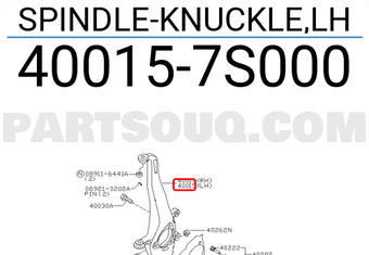Nissan 400157S000 SPINDLE-KNUCKLE,LH
