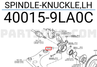 Nissan 400159LA0C SPINDLE-KNUCKLE,LH