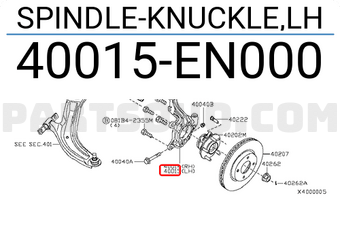 Nissan 40015EN000 SPINDLE-KNUCKLE,LH