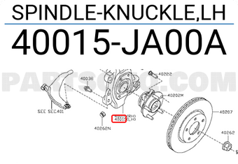 Nissan 40015JA00A SPINDLE-KNUCKLE,LH
