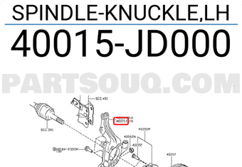Nissan 40015JD000 SPINDLE-KNUCKLE,LH