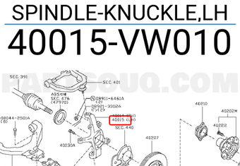 Nissan 40015VW010 SPINDLE-KNUCKLE,LH