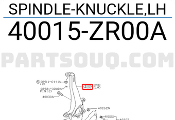 Nissan 40015ZR00A SPINDLE-KNUCKLE,LH