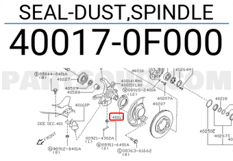 Nissan 400170F000 SEAL-DUST,SPINDLE