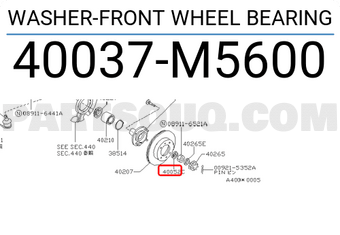 Nissan 40037M5600 WASHER-FRONT WHEEL BEARING