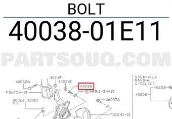 Nissan 4003801E11 BOLT