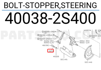 Nissan 400382S400 BOLT-STOPPER,STEERING