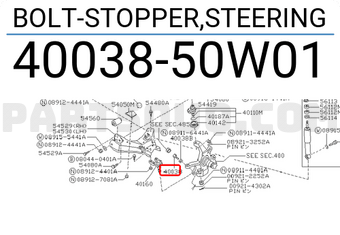 Nissan 4003850W01 BOLT-STOPPER,STEERING