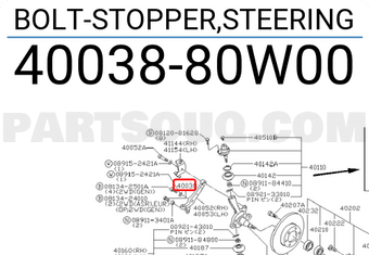 Nissan 4003880W00 BOLT-STOPPER,STEERING