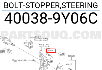 Nissan 400389Y06C BOLT-STOPPER,STEERING