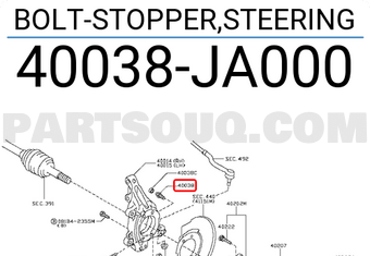 Nissan 40038JA000 BOLT-STOPPER,STEERING