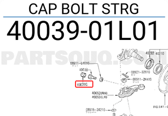 Nissan 4003901L01 CAP BOLT STRG