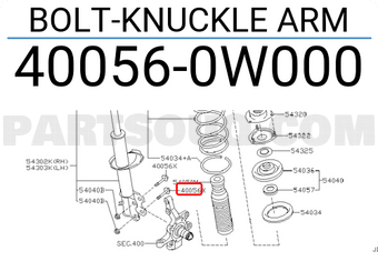 Nissan 400560W000 BOLT-KNUCKLE ARM