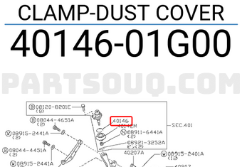 Nissan 4014601G00 CLAMP-DUST COVER