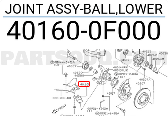 Nissan 401600F000 JOINT ASSY-BALL,LOWER