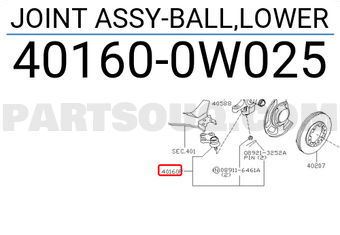 Nissan 401600W025 JOINT ASSY-BALL,LOWER