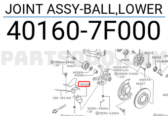 Nissan 401607F000 JOINT ASSY-BALL,LOWER