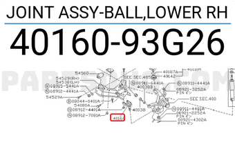 Nissan 4016093G26 JOINT ASSY-BALL,LOWER RH