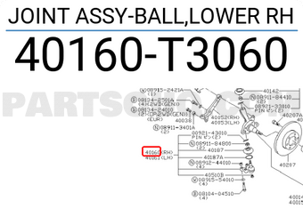 Nissan 40160T3060 JOINT ASSY-BALL,LOWER RH
