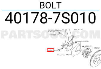Nissan 401787S010 BOLT