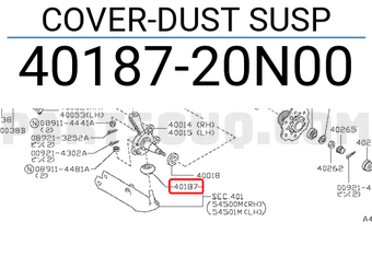 Nissan 4018720N00 COVER-DUST SUSP