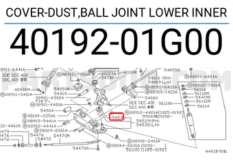 Nissan 4019201G00 COVER-DUST,BALL JOINT LOWER INNER