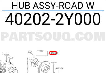 Nissan 402022Y000 HUB ASSY-ROAD W
