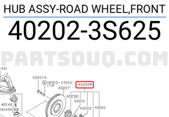 Nissan 402023S625 HUB ASSY-ROAD WHEEL,FRONT