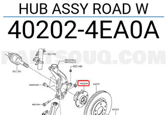Nissan 402024EA0A HUB ASSY ROAD W