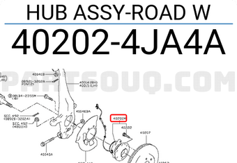 Nissan 402024JA4A HUB ASSY-ROAD W