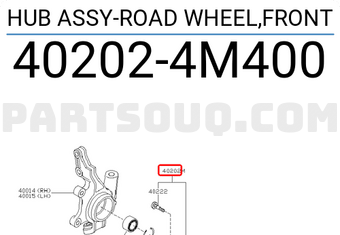 Nissan 402024M400 HUB ASSY-ROAD WHEEL,FRONT
