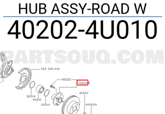 Nissan 402024U010 HUB ASSY-ROAD W