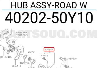 Nissan 4020250Y10 HUB ASSY-ROAD W