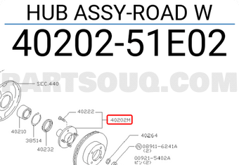 Nissan 4020251E02 HUB ASSY-ROAD W